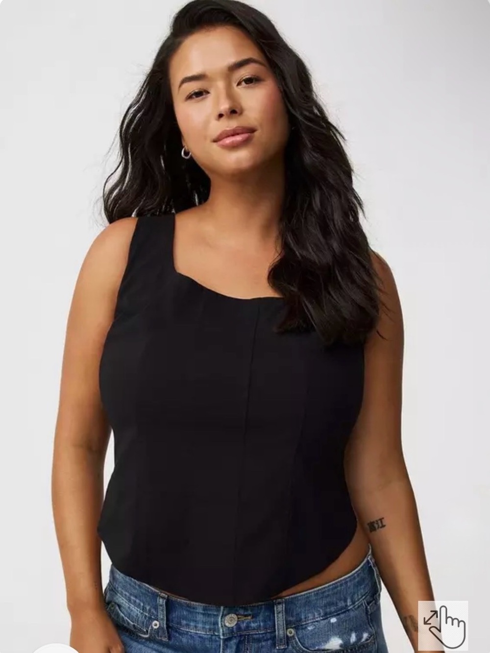 Torrid Bengaline Zip-Up Corset Bustier Top Black Size 3 3X 22/24 NWT